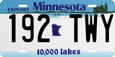 MN license plate 192TWY