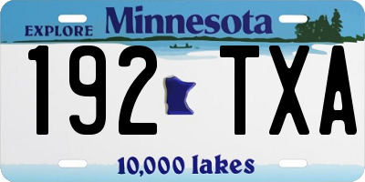 MN license plate 192TXA