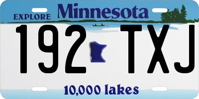MN license plate 192TXJ
