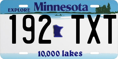 MN license plate 192TXT