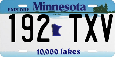 MN license plate 192TXV