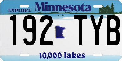 MN license plate 192TYB