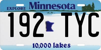 MN license plate 192TYC
