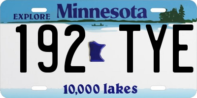 MN license plate 192TYE