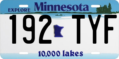 MN license plate 192TYF