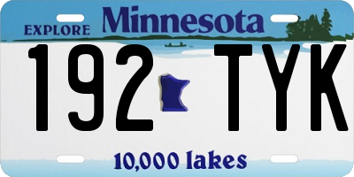 MN license plate 192TYK