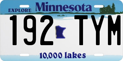 MN license plate 192TYM