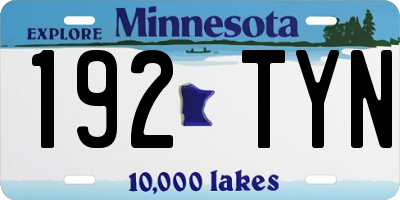 MN license plate 192TYN