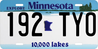 MN license plate 192TYO