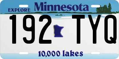 MN license plate 192TYQ