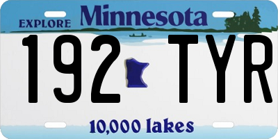 MN license plate 192TYR
