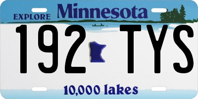 MN license plate 192TYS