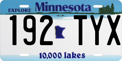 MN license plate 192TYX