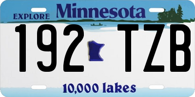 MN license plate 192TZB