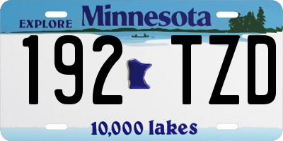 MN license plate 192TZD