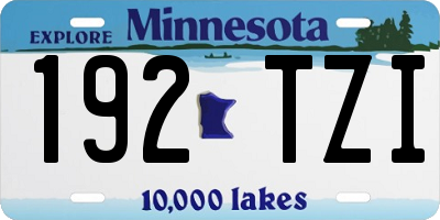 MN license plate 192TZI
