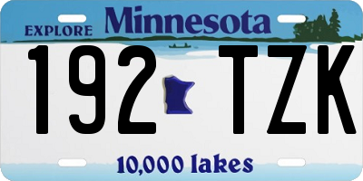 MN license plate 192TZK