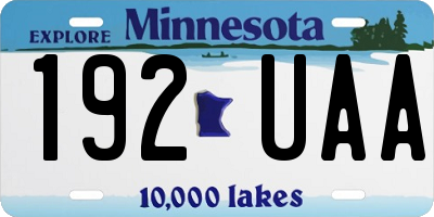 MN license plate 192UAA