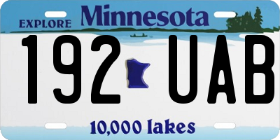 MN license plate 192UAB