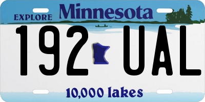 MN license plate 192UAL