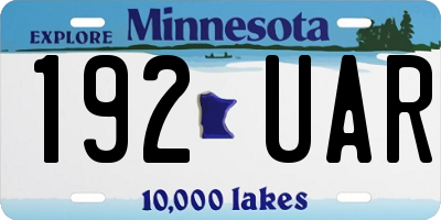 MN license plate 192UAR