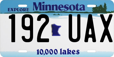 MN license plate 192UAX