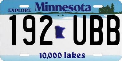 MN license plate 192UBB