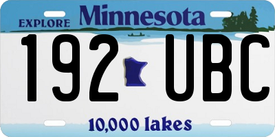MN license plate 192UBC