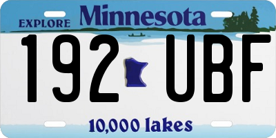 MN license plate 192UBF