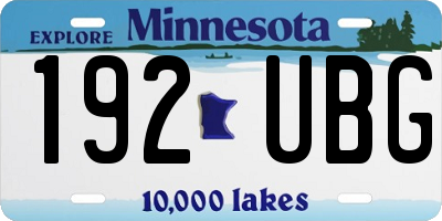 MN license plate 192UBG