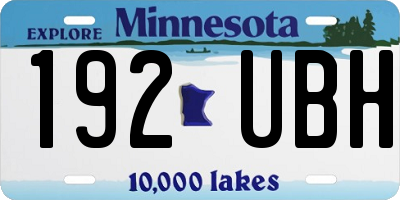 MN license plate 192UBH