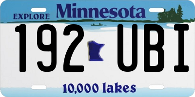 MN license plate 192UBI