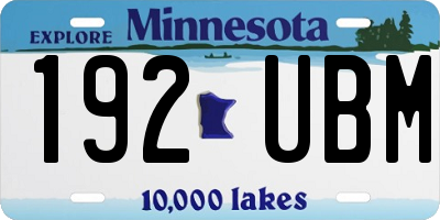MN license plate 192UBM