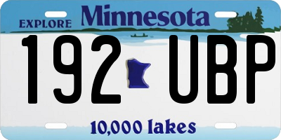 MN license plate 192UBP