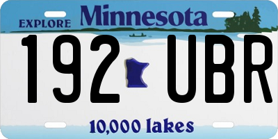 MN license plate 192UBR