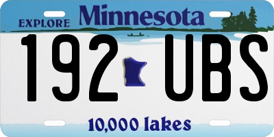MN license plate 192UBS