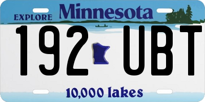 MN license plate 192UBT