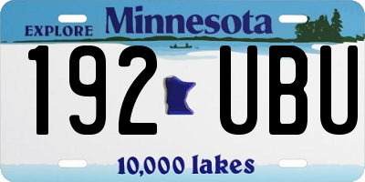 MN license plate 192UBU