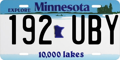 MN license plate 192UBY