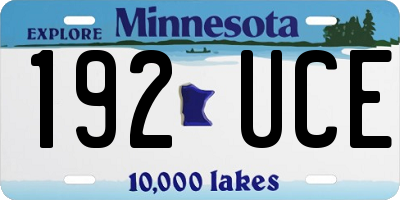 MN license plate 192UCE