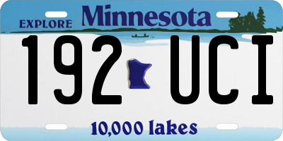 MN license plate 192UCI