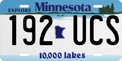 MN license plate 192UCS