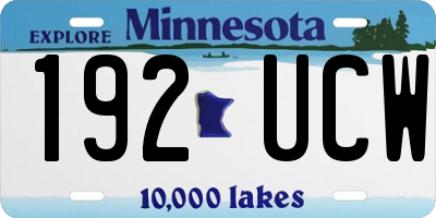 MN license plate 192UCW