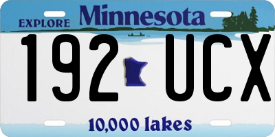 MN license plate 192UCX