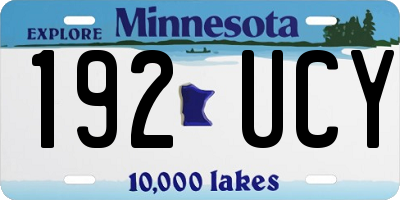 MN license plate 192UCY