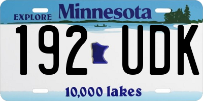 MN license plate 192UDK