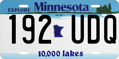 MN license plate 192UDQ