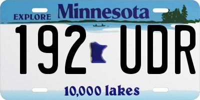 MN license plate 192UDR