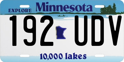 MN license plate 192UDV