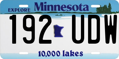 MN license plate 192UDW